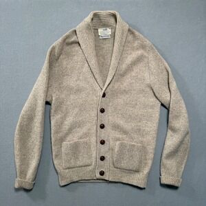 Vintage Wool Lord Jeff Mountain Marls Shall Collar Cardigan Sweater Men Large